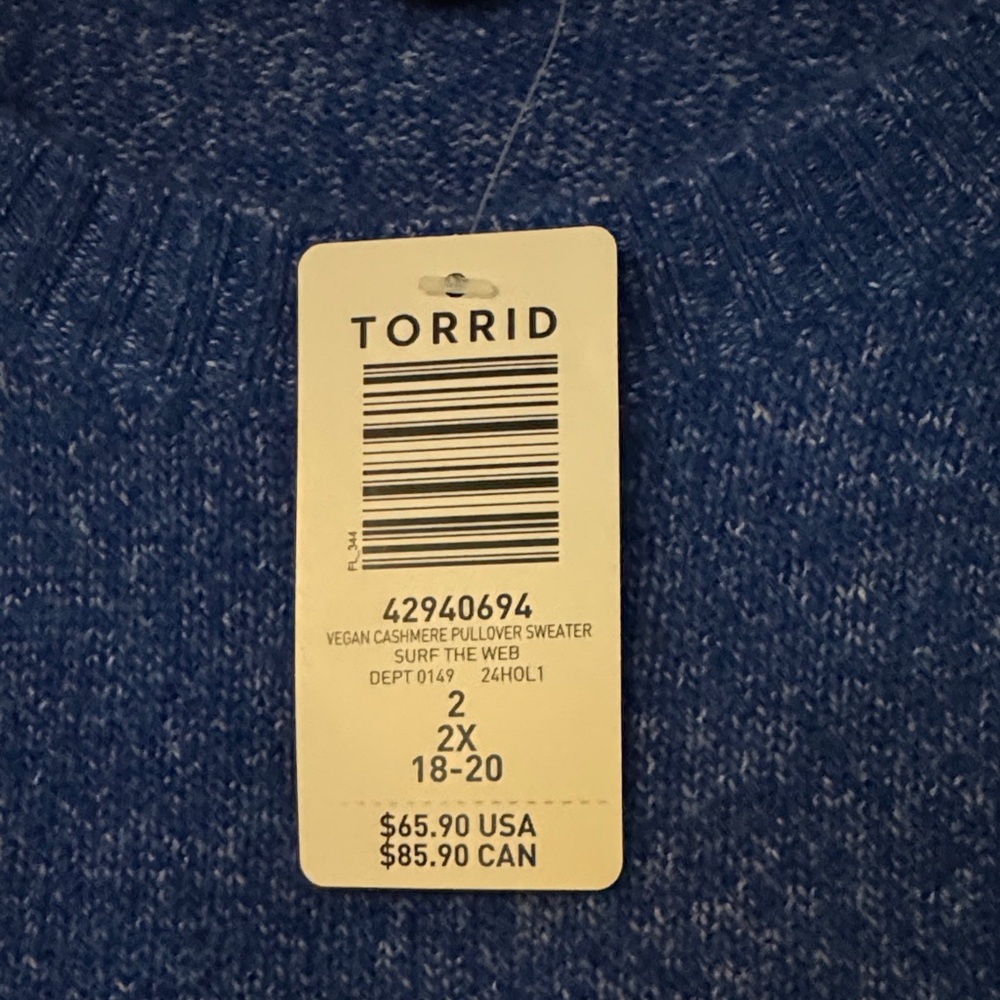 Torrid Royal Blue Knit Sweater - Picture 2 of 3